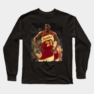 Dominique Wilkins - Vintage Design Of Basketball Long Sleeve T-Shirt